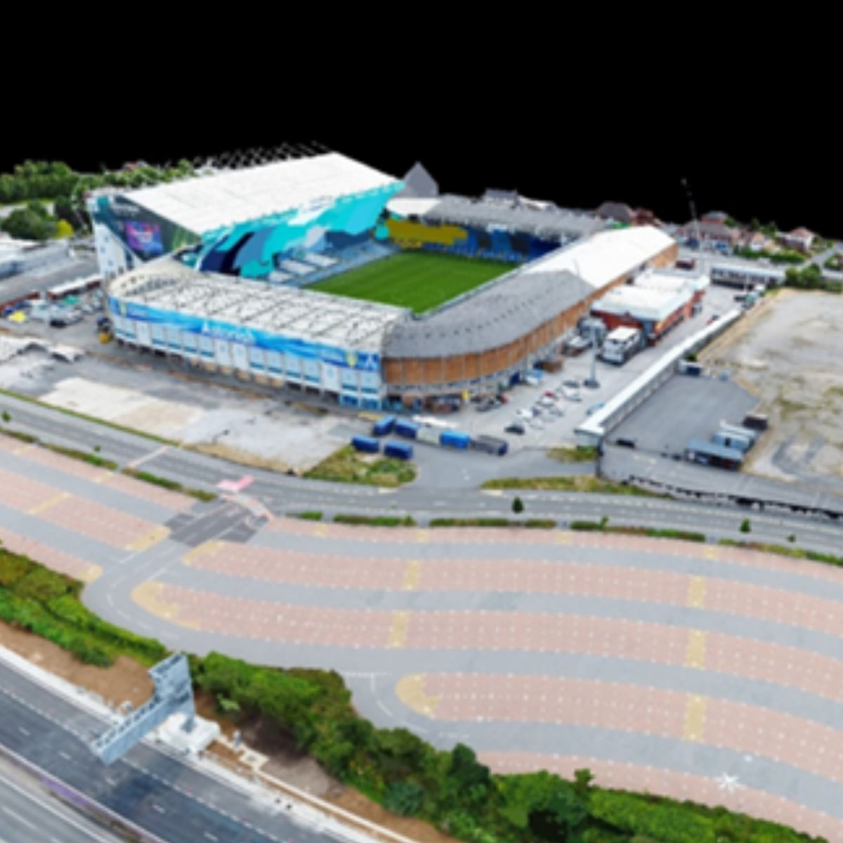 UAV photogrammetry image of Leeds United football ground and its surroundings